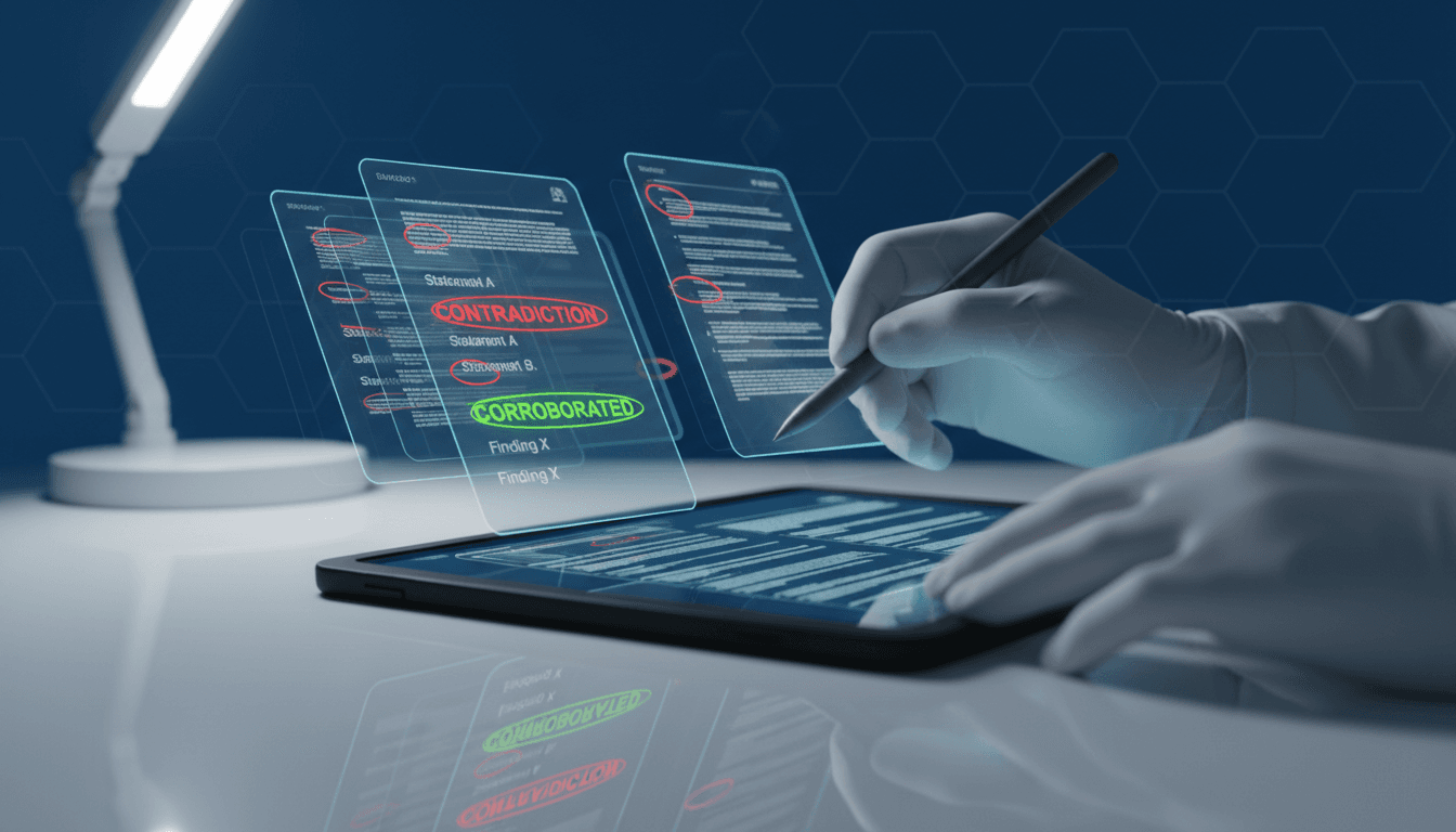 Evidence verification interface